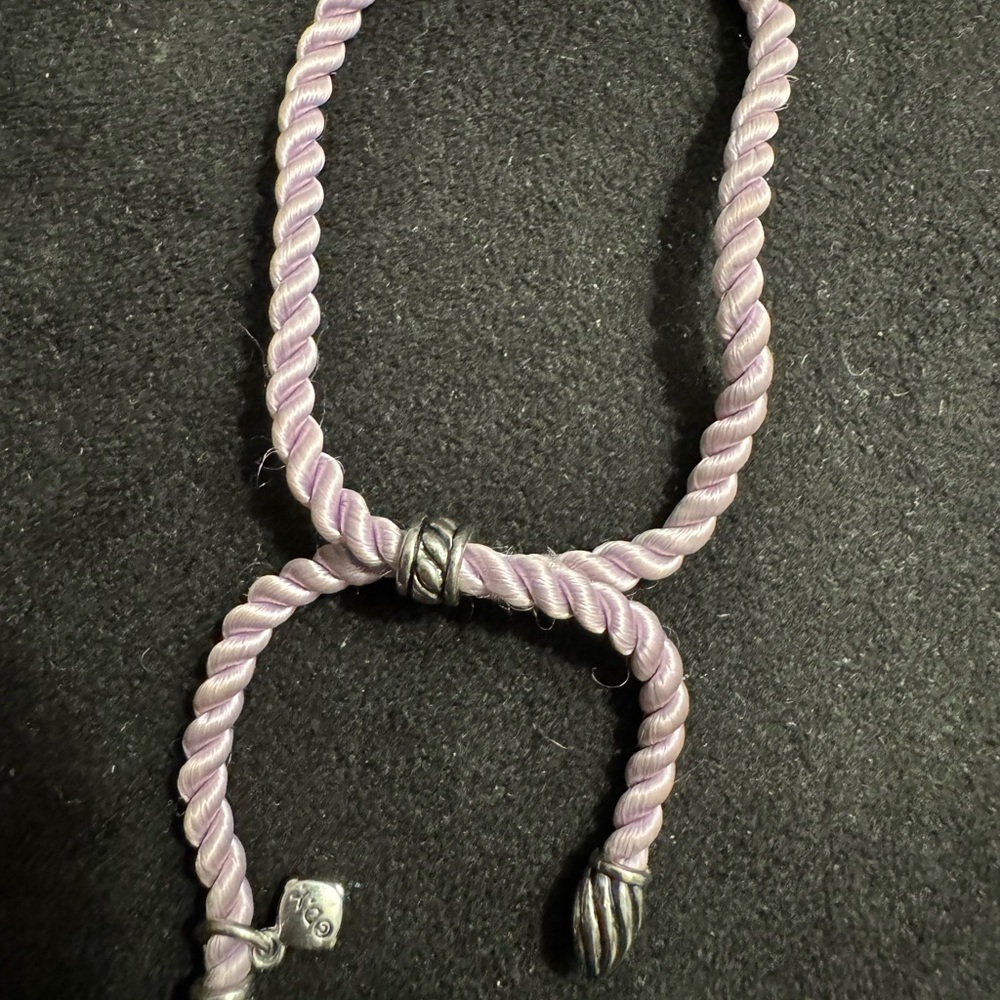 Lavender Rope Knot Bracelet with Silver Accents